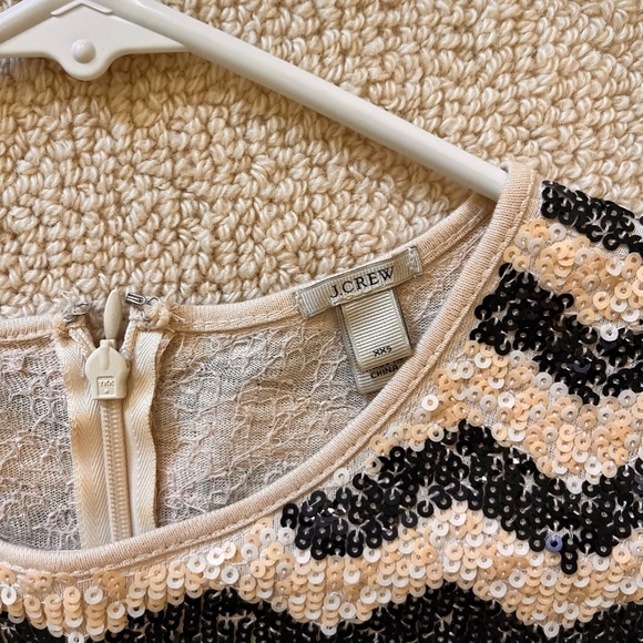 JCREW Sequin Chevron Mini Dress, Size XXS - Picture 3 of 4